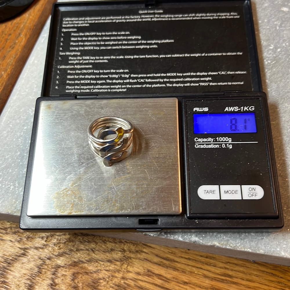 Sterling Silver MEXICO Freeform Weave Tapered Three Layered Band Ring - Picture 17 of 17